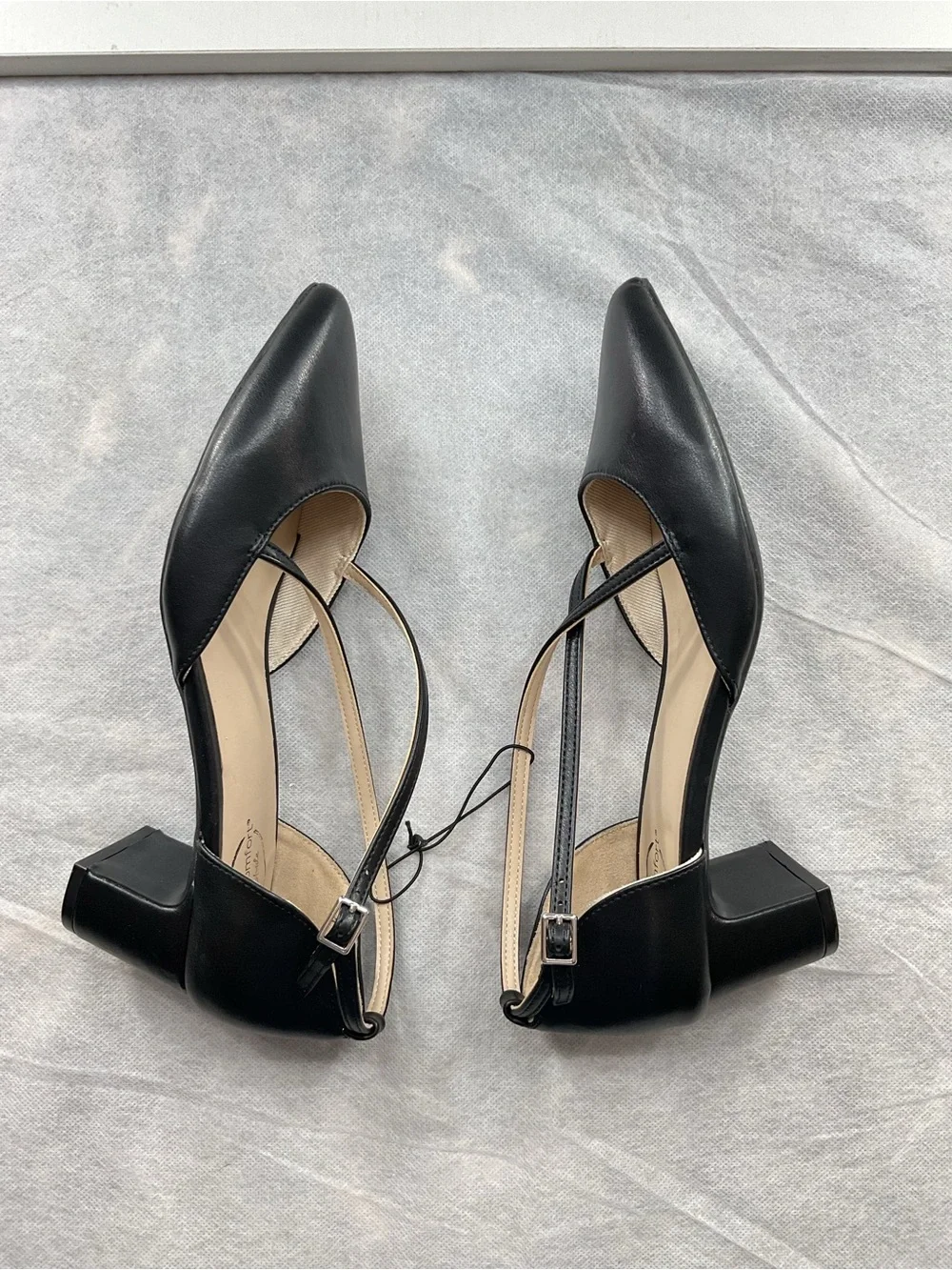 Life Stride Black Ankle Strap Heels + Moda Int’l Olive Green Sweater Dress Fall